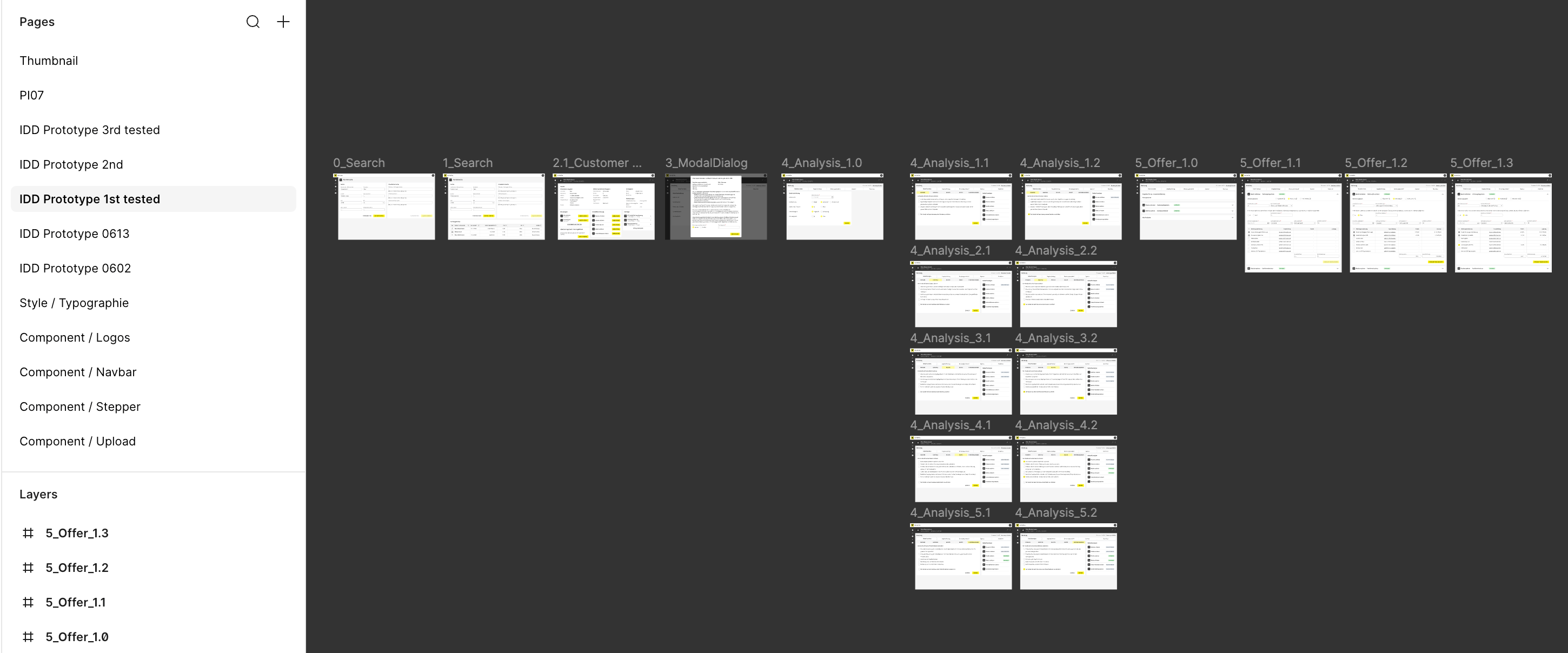 Image of prototypes structures in Figma